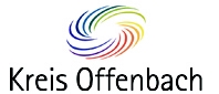 Das Logo des Kreises Offenbach besteht auf 13 geschwungenen bunten Bögen sowie darunter der Wortmarke Kreis Offenbach.