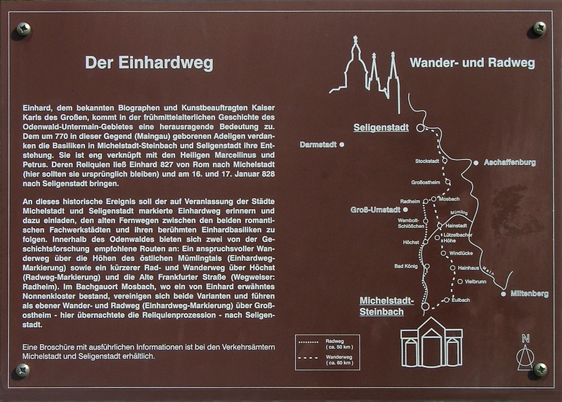 Informationsschild zum Einhardweg.