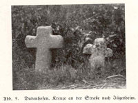 Historische Sühnekreuze in Dudenhofen.