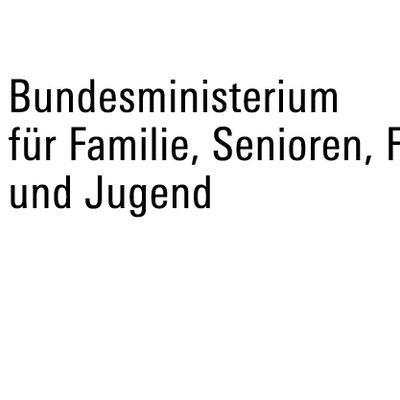 Logo des Bundesministeriums für Familie, Senioren, Frauen und Jugend.