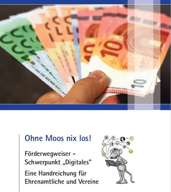 Titelbild des Förderwegweisers »Ohne Moos nix los" - Schwerpunkt Digitales.