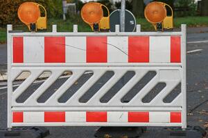 Warnlichter Straßensperrung