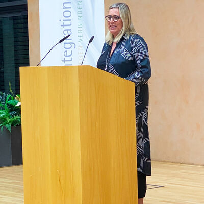 Eva Scholz aus Mühlheim bei der Jubiläumsfeier des Integrationsbüros