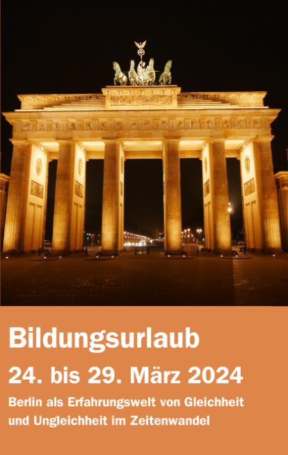 Bild Titelseite des Flyers zum Bildungsrlaub in Berlin