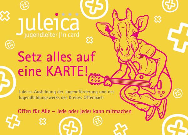 Vorderseite der Postkarte der Kampagne "Juleica-Ausbildung".