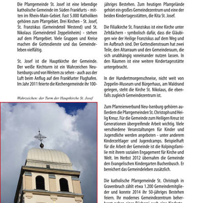 Seite 50 Die Hauptkirche Sankt Josef in Neu-Isenburg ist schon beim Anflug von Weitem zu sehen