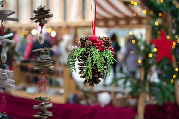 Bild von weihnachtlichen Kiefernzapfen
