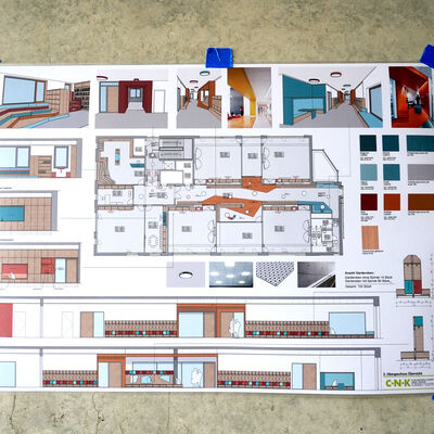 Bild vergr&ouml;&szlig;ern: Baustellenbesuch GHS: Bauplan zweites Obergeschoss